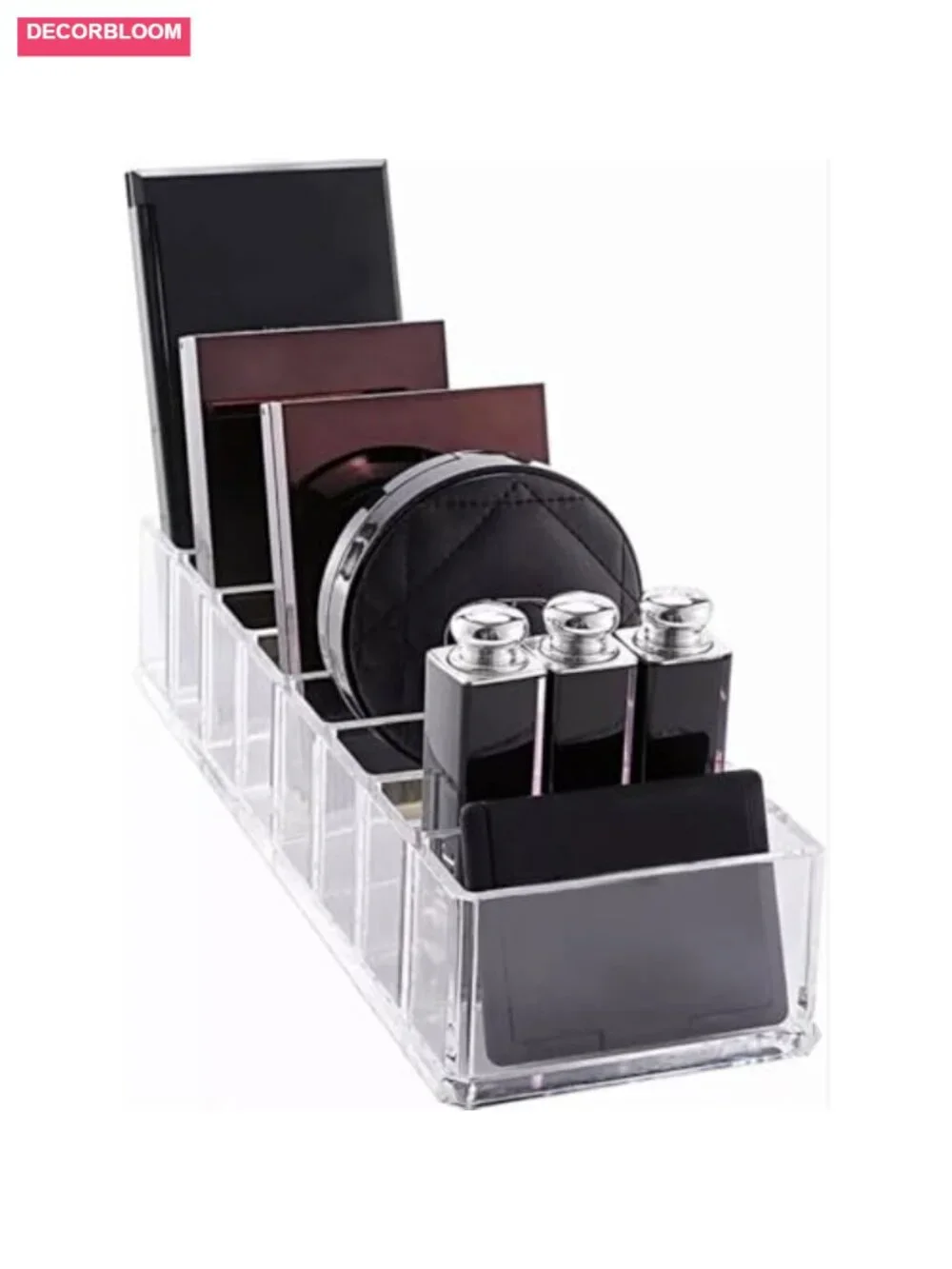 Transparent Acrylic 8 Compartments Makeup Organizer Holder Portable Cosmetic